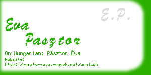 eva pasztor business card